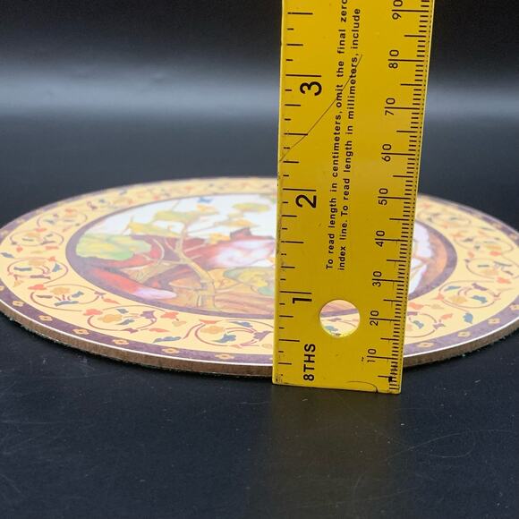 Vintage Rosemary Jane England 2 Melamine Round Table Hot Plate Mats Folk Art - Picture 12 of 12
